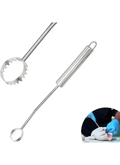 Stainless Steel Poultry Lung Remover Turkey Chicken Gutting Tool (No FDA Certified, BPA-Free)