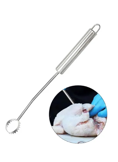 Stainless Steel Poultry Lung Remover Turkey Chicken Gutting Tool (No FDA Certified, BPA-Free)