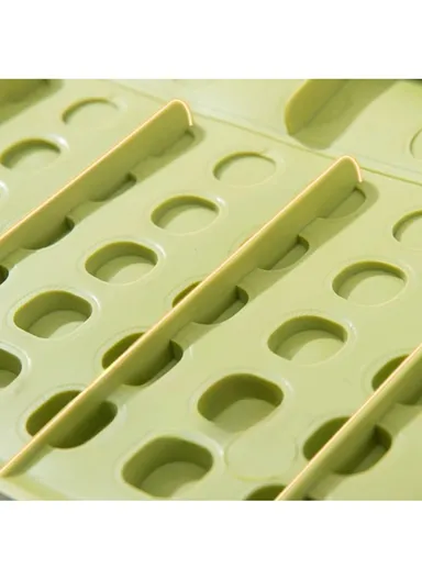 Keyboard Design TPR Sink Mat Draining Pad Countertop Anti Slip Splash Guard for Bathroom Kitchen - Green