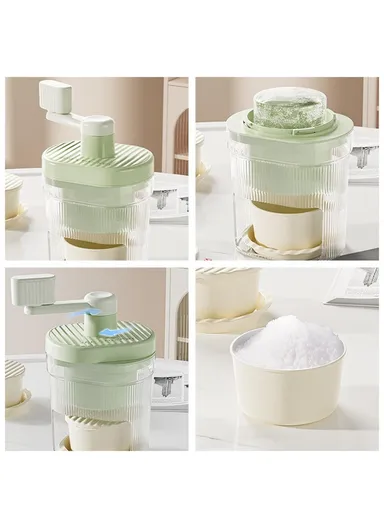 Manual Ice Shaver Snow Cone Machine Hand Crank Shaved Ice Maker with 2 Ice Bowl + 4 Ice Trays (BPA Free, No FDA)
