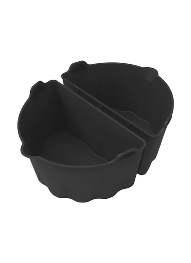 2Pcs Slow Cooker Divider Liners for 6-7 Quart Slow Cookers Reusable Silicone Inserts (BPA-Free, No FDA Certificate) - Black