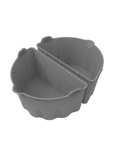 2Pcs Slow Cooker Divider Liners for 6-7 Quart Slow Cookers Reusable Silicone Inserts (BPA-Free, No FDA Certificate) - Grey