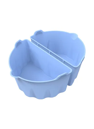 2Pcs Slow Cooker Divider Liners for 6-7 Quart Slow Cookers Reusable Silicone Inserts (BPA-Free, No FDA Certificate) - Blue