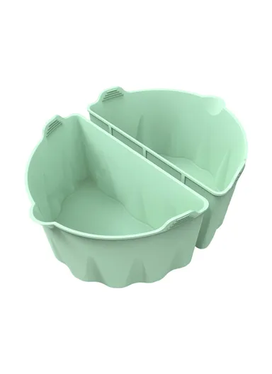 2Pcs Slow Cooker Divider Liners for 6-7 Quart Slow Cookers Reusable Silicone Inserts (BPA-Free, No FDA Certificate) - Green