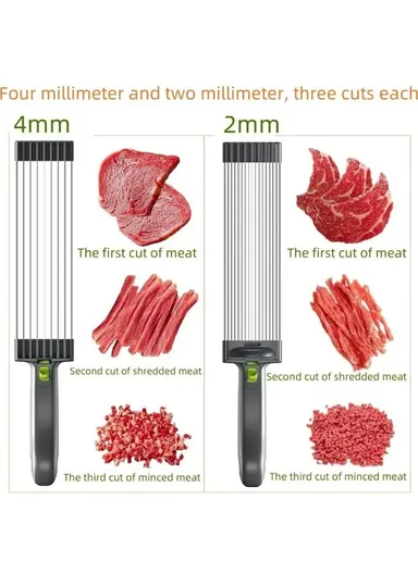 Manual Meat Slicer for Beef Pork Lamb Stainless Steel Meat Shredder Kitchen Gadget - Black