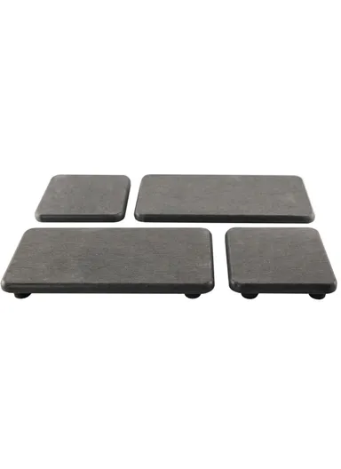 4Pcs Diatomite Absorbent Coasters Kitchen Soap Dish Liquid Dispenser Holder Plant Pot Drying Mat - Dark Grey