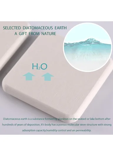 4Pcs Diatomite Absorbent Coasters Kitchen Soap Dish Liquid Dispenser Holder Plant Pot Drying Mat - Dark Grey