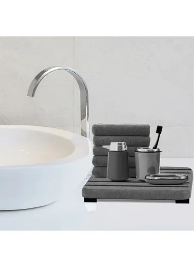 3Pcs Set Bathroom Countertop Draining Mat Diatomite Soap Dish Sponge Holder Kitchen Faucet Organizer - White