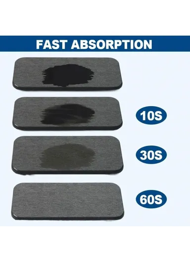 3Pcs Set Bathroom Countertop Draining Mat Diatomite Soap Dish Sponge Holder Kitchen Faucet Organizer - Dark Grey