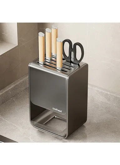 Knife Block Organizer Kitchen Countertop Cutlery Storage Rack Fork Spoon Holder D01 - Tarnish