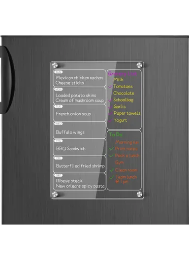 Magnetic Clear Acrylic Kitchen Planner Board Fridge Weekly Calendar
