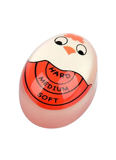 Cute Color Changing Egg Timer for Soft Medium Hard Boiled Eggs Kitchen Cooking Gadget - Red