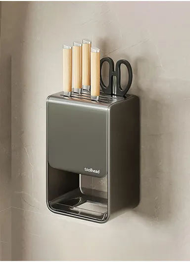 D01 Dual Use Knife Holder Organizer Wall Mounted Utensil Stand Kitchen Countertop Cutlery Storage Rack - Tarnish