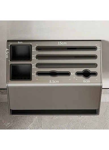 D02 Knife Block Organizer Countertop, Wall Mounted Kitchen Utensil Holder Cutlery Storage Rack Fork Spoon Stand - White