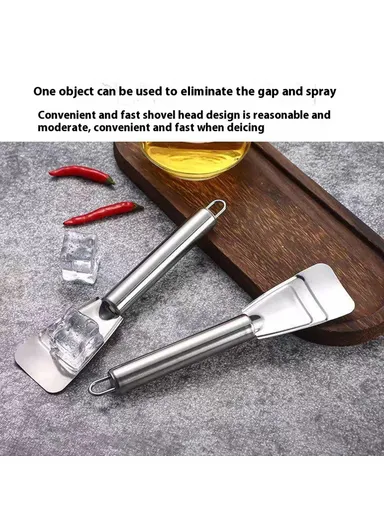 Refrigerator Ice Scraper Stainless Steel Thickened Kitchen Grease Removal Cleaning Tool (No FDA, BPA-Free)