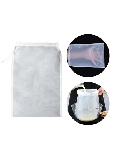 100 Mesh Reusable Soy Milk Filter Bag for Fruit Vegetable Juice Straining (BPA Free, No FDA) - XLarge