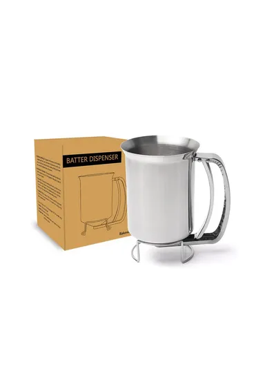 Handheld Stainless Steel Batter Dispenser 900ml Cupcake Batter Funnel Mixing Batter Separator (No FDA) - Siver