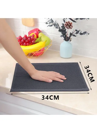 6Pcs Cotton Waffle Weave Kitchen Dish Towels Quick Cleaning Fast Absorbing Rag with Hanging Loop - Yellow