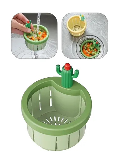 JUE-FISH JU-C09-0130-01 Cactus Shaped Sink Strainer Basket Anti Clog Drainage Kitchen Waste Filter