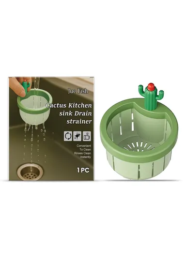JUE-FISH JU-C09-0130-01 Cactus Shaped Sink Strainer Basket Anti Clog Drainage Kitchen Waste Filter