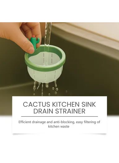 JUE-FISH JU-C09-0130-01 Cactus Shaped Sink Strainer Basket Anti Clog Drainage Kitchen Waste Filter