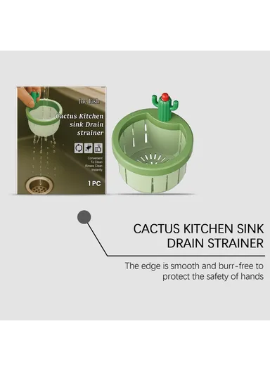 JUE-FISH JU-C09-0130-01 Cactus Shaped Sink Strainer Basket Anti Clog Drainage Kitchen Waste Filter