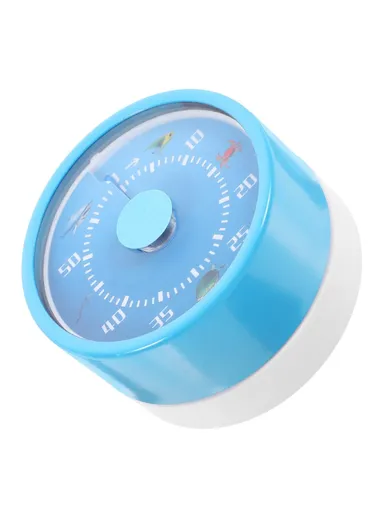 Stainless Steel Kitchen Timer Mechanical Countdown Clock with Magnetic Base for Baking &amp; Time Management - Blue