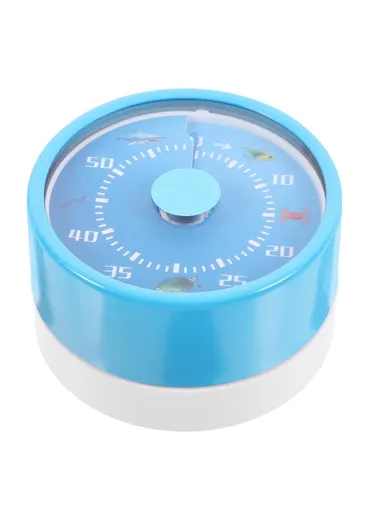 Stainless Steel Kitchen Timer Mechanical Countdown Clock with Magnetic Base for Baking &amp; Time Management - Blue