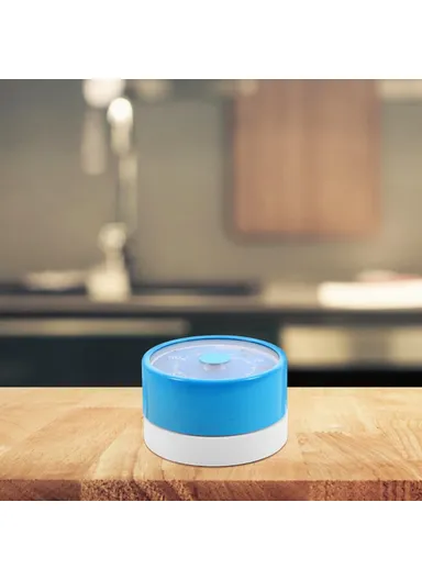 Stainless Steel Kitchen Timer Mechanical Countdown Clock with Magnetic Base for Baking &amp; Time Management - Blue