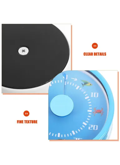 Stainless Steel Kitchen Timer Mechanical Countdown Clock with Magnetic Base for Baking &amp; Time Management - Blue