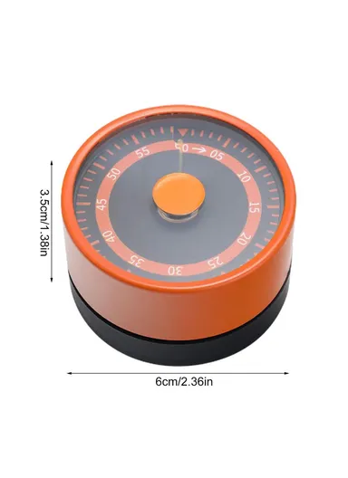 Stainless Steel Kitchen Timer Mechanical Countdown Clock with Magnetic Base for Baking &amp; Time Management - Blue