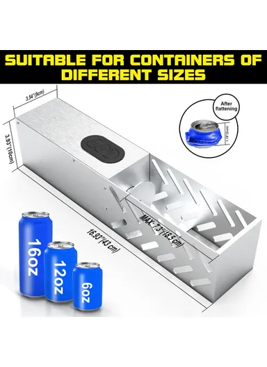 Electric Can Crusher Wall Mountable Aluminum Can Recycling Compactor - EU Plug