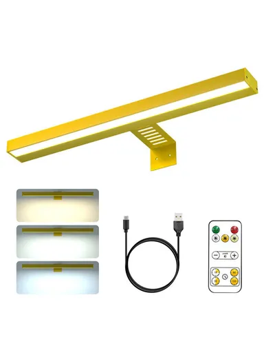30cm Square Magnetic Bathroom Mirror Light Remote Control 3 Color Temperatures Dimmable Picture Light - Gold