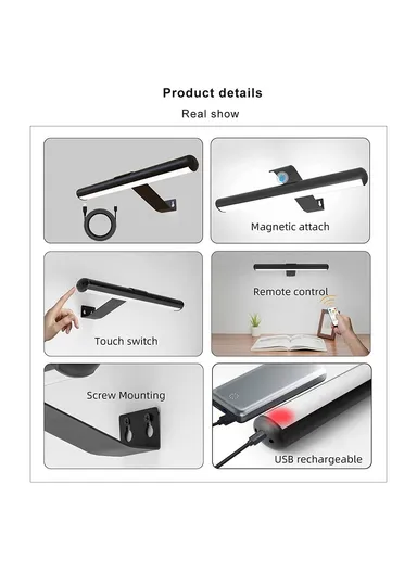 32cm Oval Magnetic Bathroom Mirror Light 3 Color Temperatures Picture Lamp with Remote