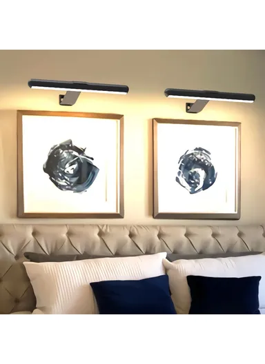 32cm Oval Magnetic Bathroom Mirror Light 3 Color Temperatures Picture Lamp with Remote