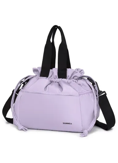 11L Nylon Lunch Bag Insulated Tote for Work Travel Lightweight Portable Multi-Layer Storage Bag - Purple