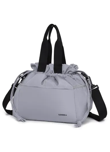11L Nylon Lunch Bag Insulated Tote for Work Travel Lightweight Portable Multi-Layer Storage Bag - Light Grey