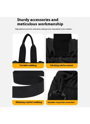 11L Nylon Lunch Bag Insulated Tote for Work Travel Lightweight Portable Multi-Layer Storage Bag - Light Brown