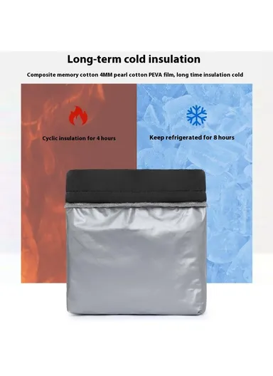 11L Nylon Lunch Bag Insulated Tote for Work Travel Lightweight Portable Multi-Layer Storage Bag - Light Brown