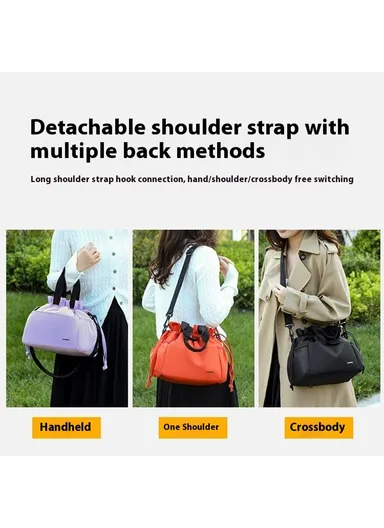 11L Nylon Lunch Bag Insulated Tote for Work Travel Lightweight Portable Multi-Layer Storage Bag - Light Brown