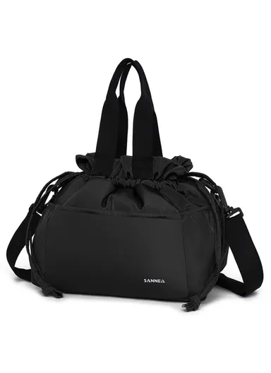 11L Nylon Lunch Bag Insulated Tote for Work Travel Lightweight Portable Multi-Layer Storage Bag - Black