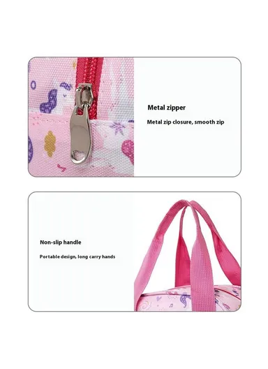 6L Insulated Lunch Bag for Kids Cartoon Design Portable Cooler Tote Oxford Fabric Pouch - Dinosaur