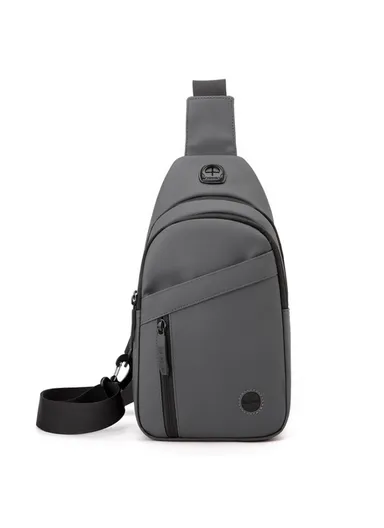 Stylish Nylon Chest Bag Men Single Shoulder Crossbody Bag 1280 - Grey