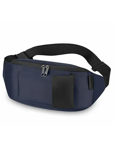 Men Running Outdoor Waist Pack Oxford Cloth Casual Sports Single Shoulder Crossbody Chest Bag - Dark Blue