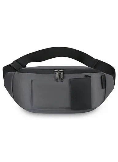 Men Running Outdoor Waist Pack Oxford Cloth Casual Sports Single Shoulder Crossbody Chest Bag - Dark Grey