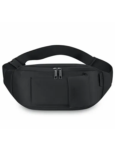 Men Running Outdoor Waist Pack Oxford Cloth Casual Sports Single Shoulder Crossbody Chest Bag - Black