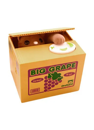 Grape Cartoon Money Eating Cat Piggy Bank Electronic Coin Savings Box Interactive Voice Children Toy - Cat