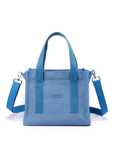 Large Capacity Oxford Cloth Crossbody Bag Shoulder Bag Portable Handbag for Daily Use or Travel - Sky Blue