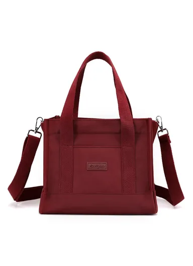 Large Capacity Oxford Cloth Crossbody Bag Shoulder Bag Portable Handbag for Daily Use or Travel - Red