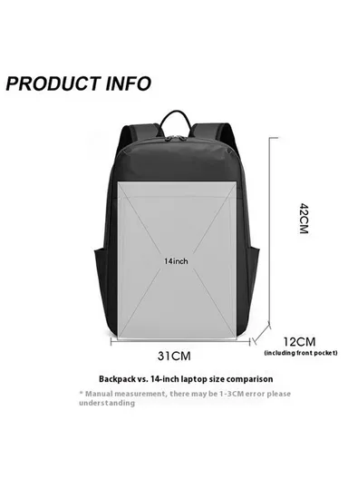 Business Backpack Large Capacity Laptop Bag Casual School Bookbag Commuter Daypack 3428 - Dark Blue